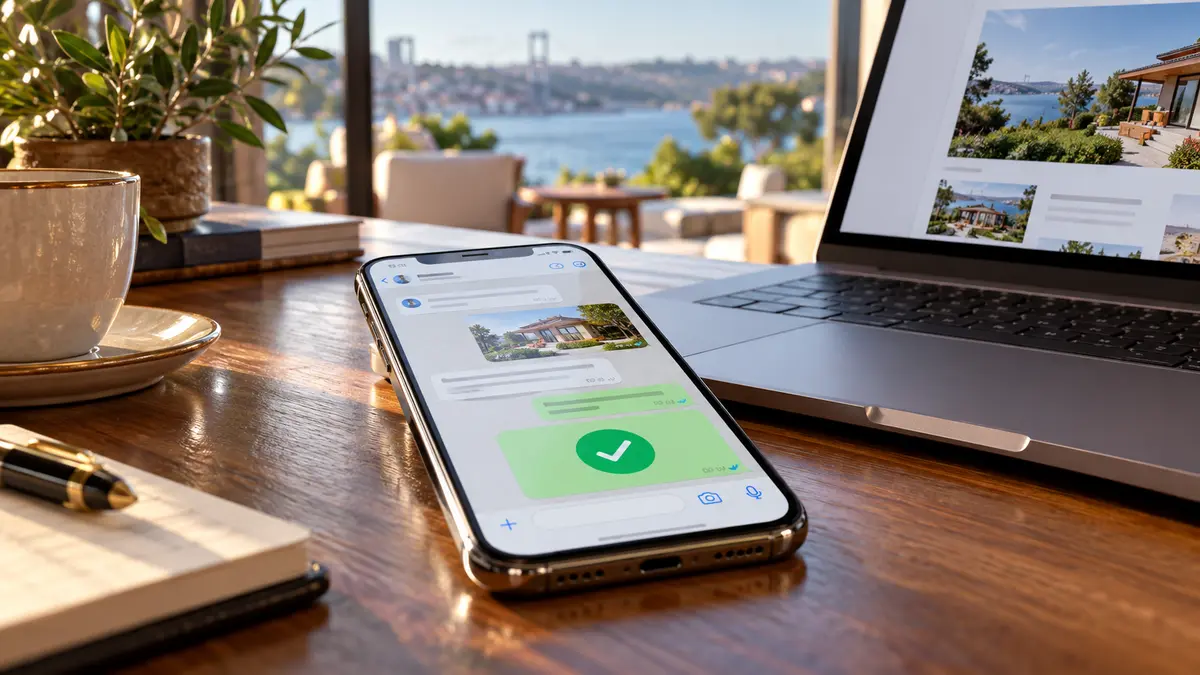 Dizüstü bilgisayarın yanında, ekranında onay mesajı görünen bir akıllı telefon